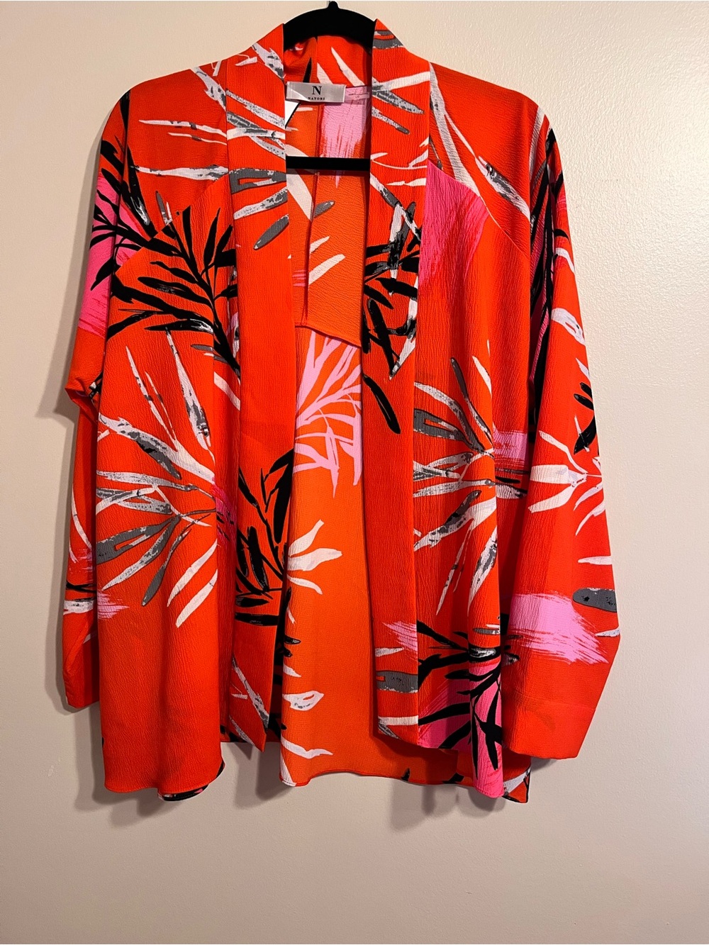 Vibrant Tropical Print Kimono Style Jacket